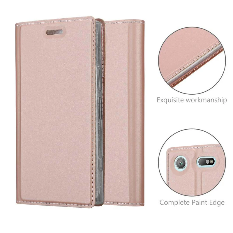 Cadorabo Hülle kompatibel mit Sony Xperia XZ1 COMPACT Schutzhülle mit Magnetverschluss, Standfunktion und Kartenfach
