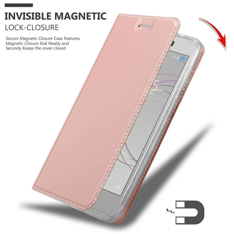 Cadorabo Hülle kompatibel mit Sony Xperia XZ1 COMPACT Schutzhülle mit Magnetverschluss, Standfunktion und Kartenfach
