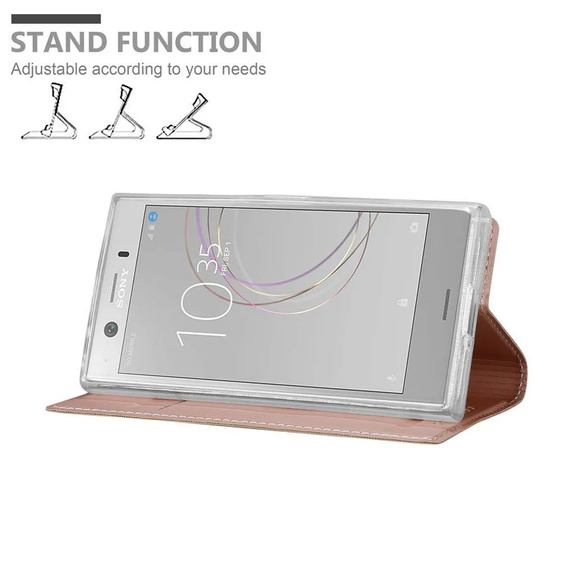 Cadorabo Hülle kompatibel mit Sony Xperia XZ1 COMPACT Schutzhülle mit Magnetverschluss, Standfunktion und Kartenfach