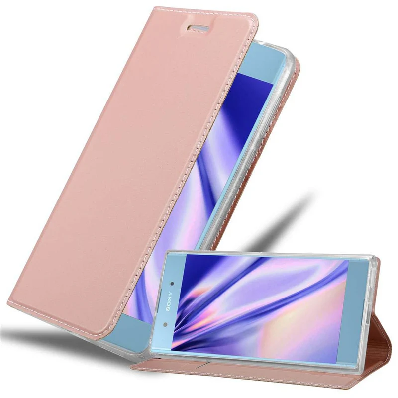 Cadorabo Hülle kompatibel mit Sony Xperia XA1 PLUS Schutzhülle mit Magnetverschluss, Standfunktion und Kartenfach