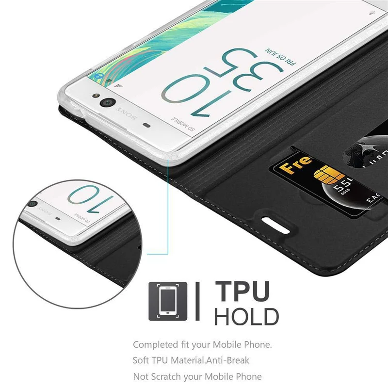 Cadorabo Hülle kompatibel mit Sony Xperia XA ULTRA Schutzhülle mit Magnetverschluss, Standfunktion und Kartenfach