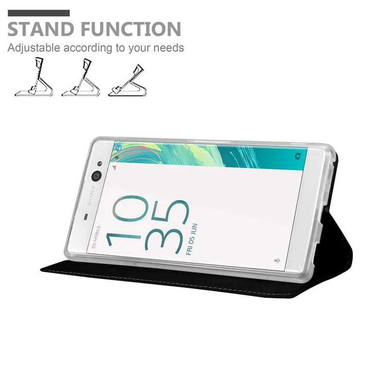 Cadorabo Hülle kompatibel mit Sony Xperia XA ULTRA Schutzhülle mit Magnetverschluss, Standfunktion und Kartenfach