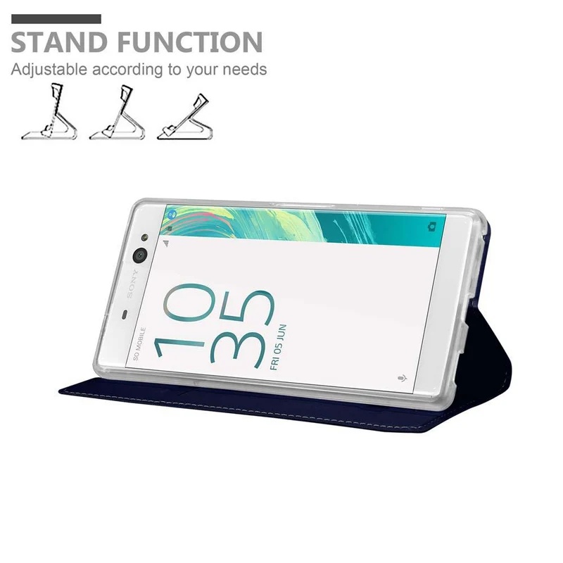 Cadorabo Hülle kompatibel mit Sony Xperia XA ULTRA Schutzhülle mit Magnetverschluss, Standfunktion und Kartenfach