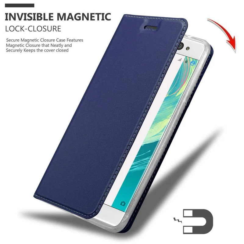 Cadorabo Hülle kompatibel mit Sony Xperia XA ULTRA Schutzhülle mit Magnetverschluss, Standfunktion und Kartenfach