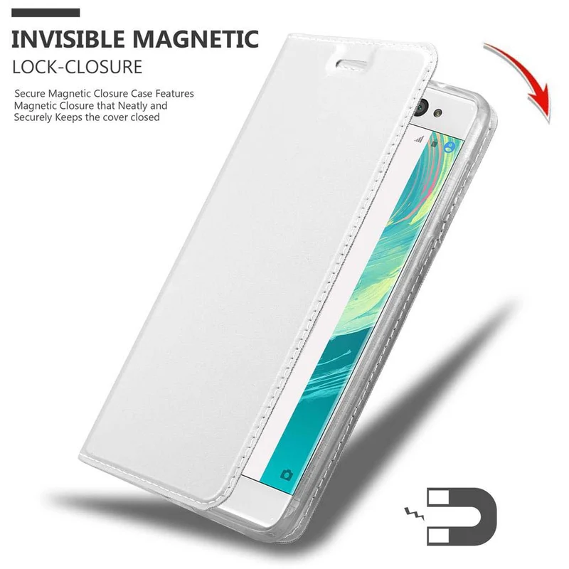 Cadorabo Hülle kompatibel mit Sony Xperia XA ULTRA Schutzhülle mit Magnetverschluss, Standfunktion und Kartenfach