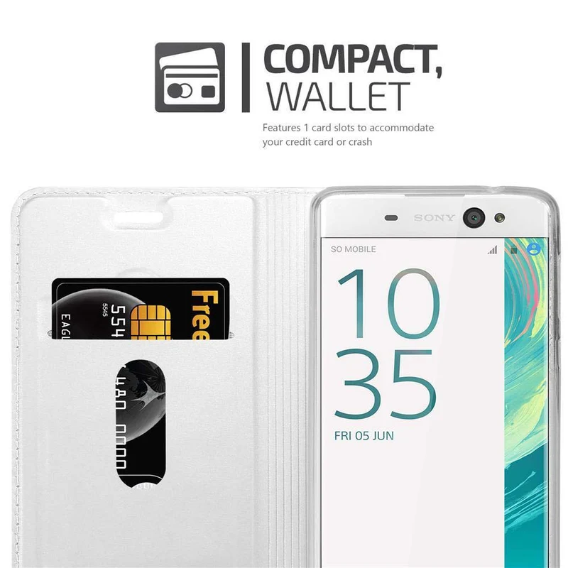Cadorabo Hülle kompatibel mit Sony Xperia XA ULTRA Schutzhülle mit Magnetverschluss, Standfunktion und Kartenfach