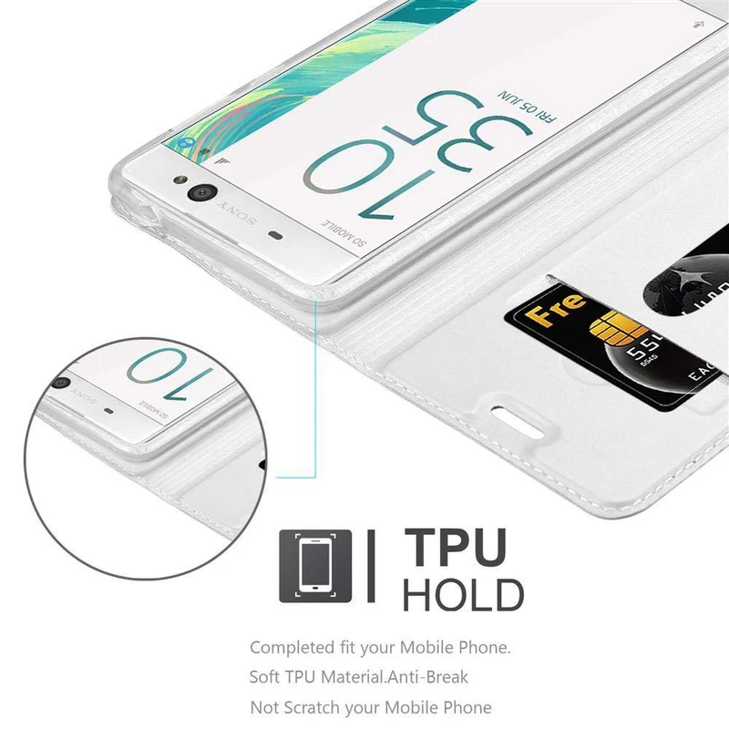 Cadorabo Hülle kompatibel mit Sony Xperia XA ULTRA Schutzhülle mit Magnetverschluss, Standfunktion und Kartenfach