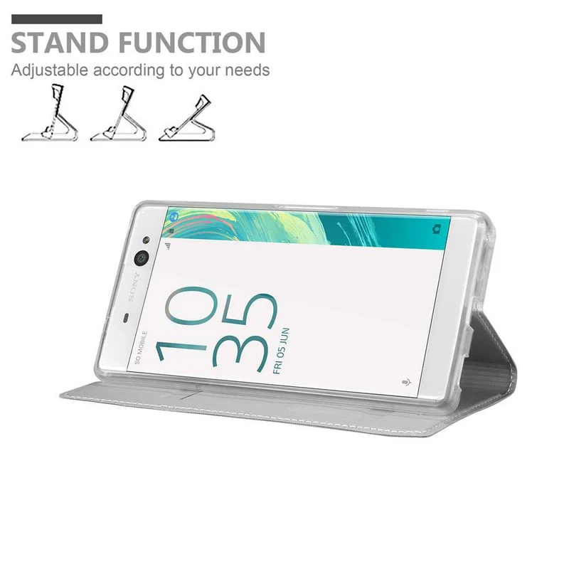 Cadorabo Hülle kompatibel mit Sony Xperia XA ULTRA Schutzhülle mit Magnetverschluss, Standfunktion und Kartenfach