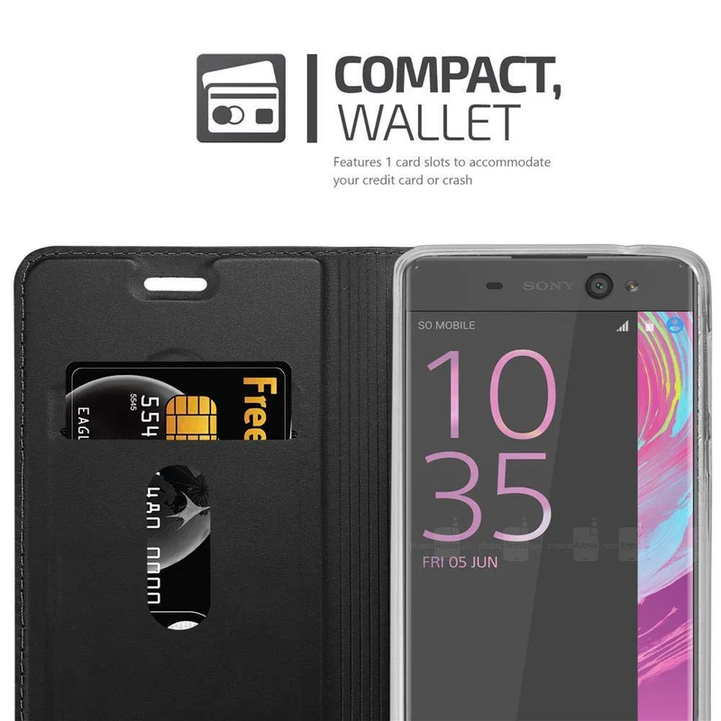 Cadorabo Hülle kompatibel mit Sony Xperia XA Schutzhülle mit Magnetverschluss, Standfunktion und Kartenfach
