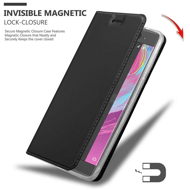 Cadorabo Hülle kompatibel mit Sony Xperia XA Schutzhülle mit Magnetverschluss, Standfunktion und Kartenfach