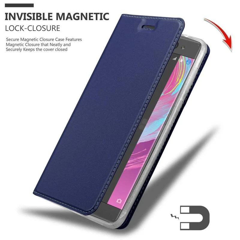 Cadorabo Hülle kompatibel mit Sony Xperia XA Schutzhülle mit Magnetverschluss, Standfunktion und Kartenfach