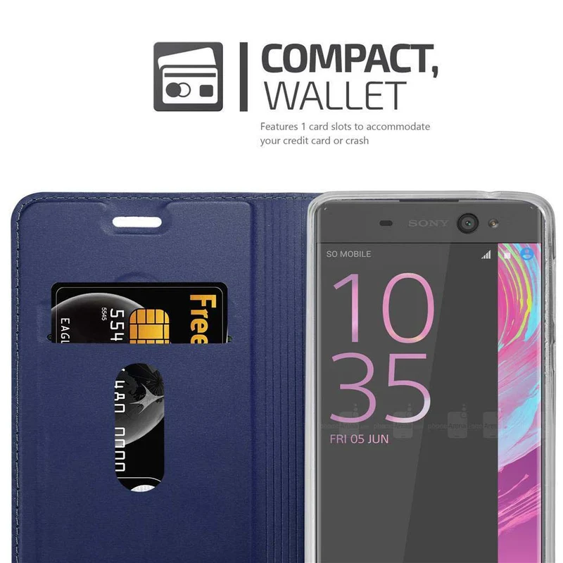 Cadorabo Hülle kompatibel mit Sony Xperia XA Schutzhülle mit Magnetverschluss, Standfunktion und Kartenfach