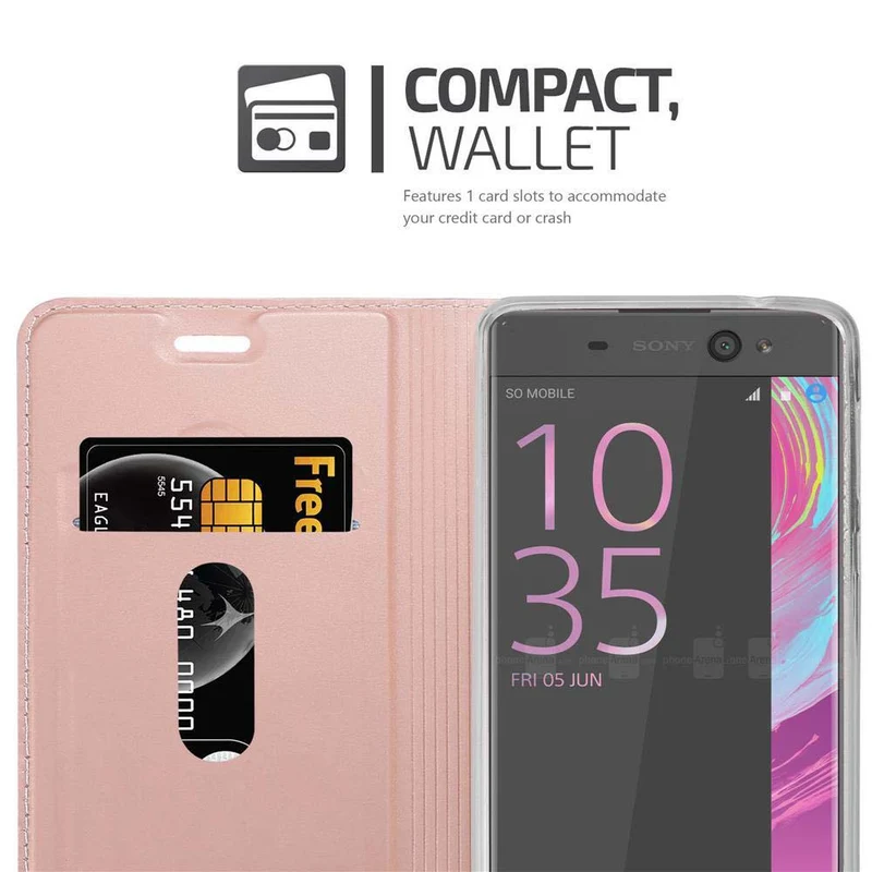 Cadorabo Hülle kompatibel mit Sony Xperia XA Schutzhülle mit Magnetverschluss, Standfunktion und Kartenfach
