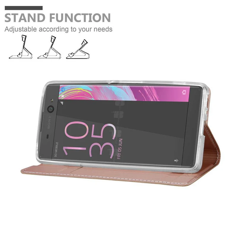 Cadorabo Hülle kompatibel mit Sony Xperia XA Schutzhülle mit Magnetverschluss, Standfunktion und Kartenfach