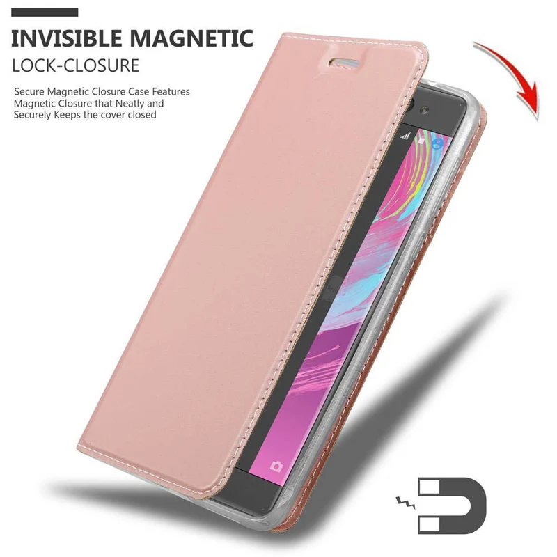 Cadorabo Hülle kompatibel mit Sony Xperia XA Schutzhülle mit Magnetverschluss, Standfunktion und Kartenfach