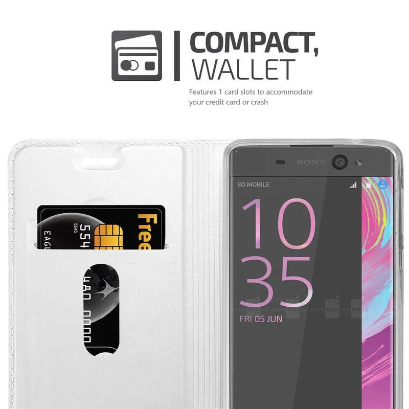 Cadorabo Hülle kompatibel mit Sony Xperia XA Schutzhülle mit Magnetverschluss, Standfunktion und Kartenfach