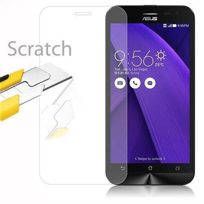 Cadorabo Panzer Folie kompatibel mit Asus ZenFone 2 (5.5 Zoll) - Schutzfolie Gehärtetes (Tempered) Display-Schutzglas in 9H Härte mit 3D Touch Kompatibilität