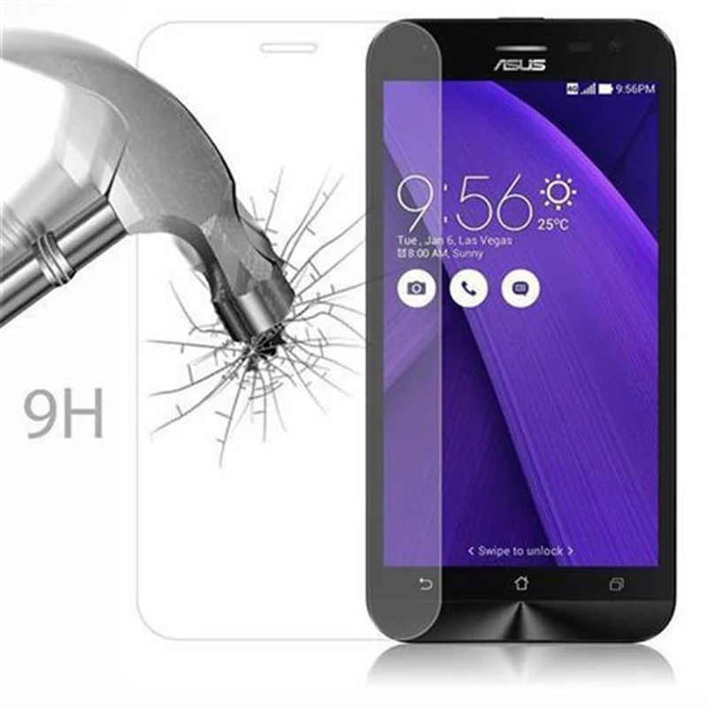 Cadorabo Panzer Folie kompatibel mit Asus ZenFone 2 (5 Zoll) - Schutzfolie Gehärtetes (Tempered) Display-Schutzglas in 9H Härte mit 3D Touch Kompatibilität