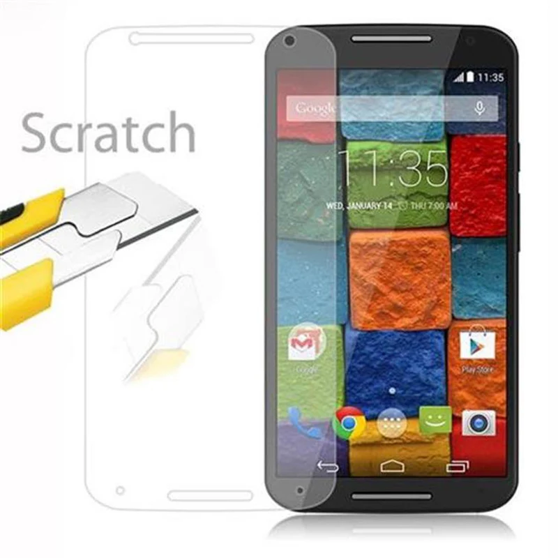 Cadorabo Panzer Folie kompatibel mit Motorola MOTO X2 - Schutzfolie Gehärtetes (Tempered) Display-Schutzglas in 9H Härte mit 3D Touch Kompatibilität