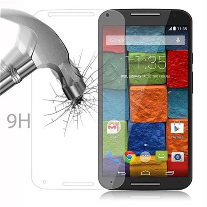 Cadorabo Panzer Folie kompatibel mit Motorola MOTO X2 - Schutzfolie Gehärtetes (Tempered) Display-Schutzglas in 9H Härte mit 3D Touch Kompatibilität