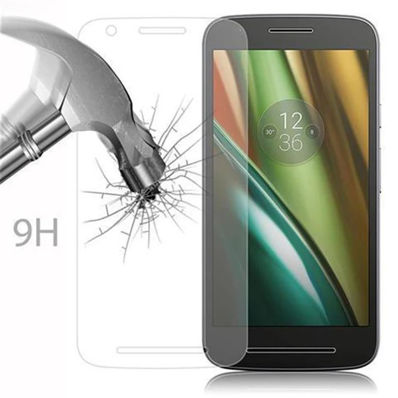 Cadorabo Panzer Folie kompatibel mit Motorola MOTO E3 - Schutzfolie Gehärtetes (Tempered) Display-Schutzglas in 9H Härte mit 3D Touch Kompatibilität