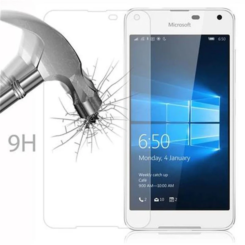 Cadorabo Panzer Folie kompatibel mit Nokia Lumia 650 - Schutzfolie Gehärtetes (Tempered) Display-Schutzglas in 9H Härte mit 3D Touch Kompatibilität