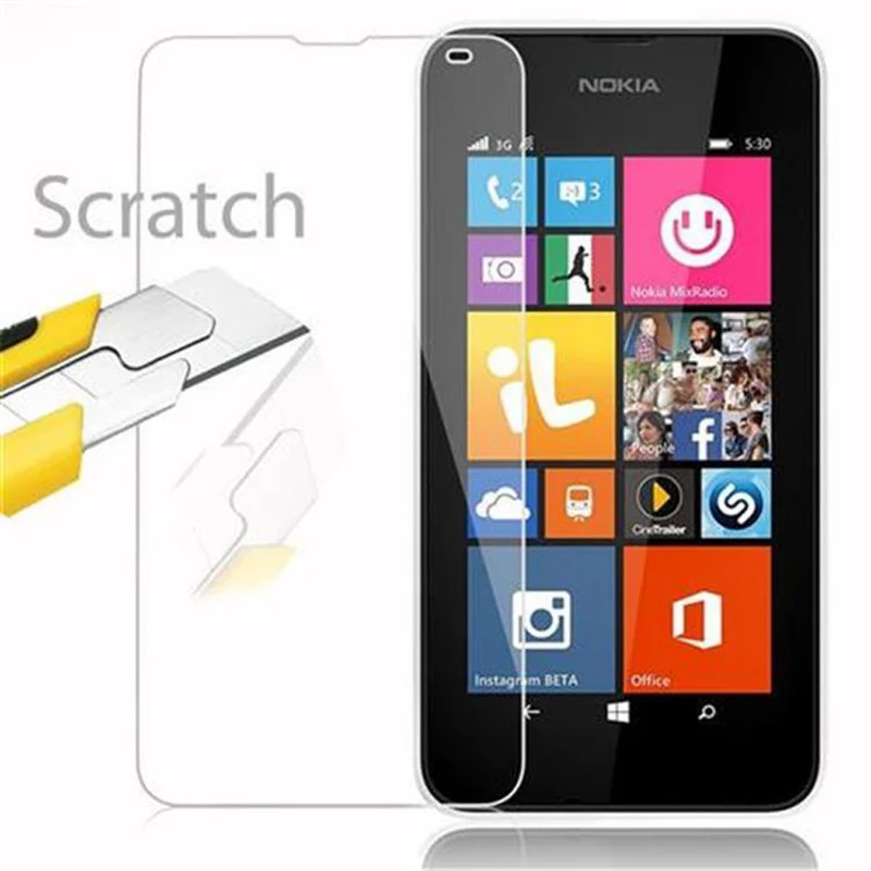 Cadorabo Panzer Folie kompatibel mit Nokia Lumia 530 - Schutzfolie Gehärtetes (Tempered) Display-Schutzglas in 9H Härte mit 3D Touch Kompatibilität