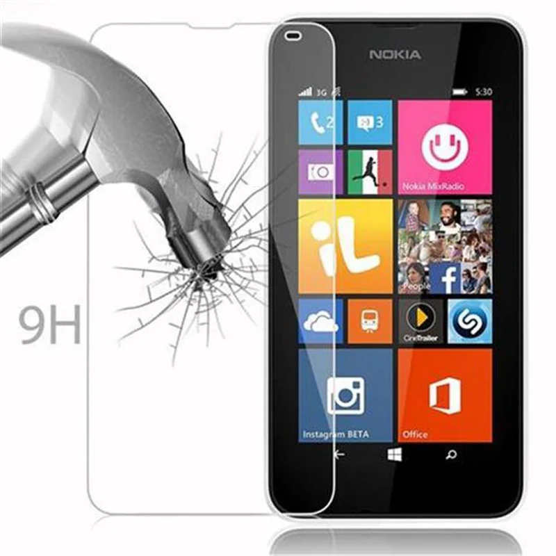 Cadorabo Panzer Folie kompatibel mit Nokia Lumia 530 - Schutzfolie Gehärtetes (Tempered) Display-Schutzglas in 9H Härte mit 3D Touch Kompatibilität