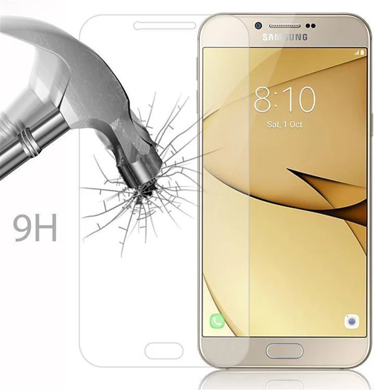 Cadorabo Panzer Folie kompatibel mit Samsung Galaxy A8 2016 - Schutzfolie Gehärtetes (Tempered) Display-Schutzglas in 9H Härte mit 3D Touch Kompatibilität