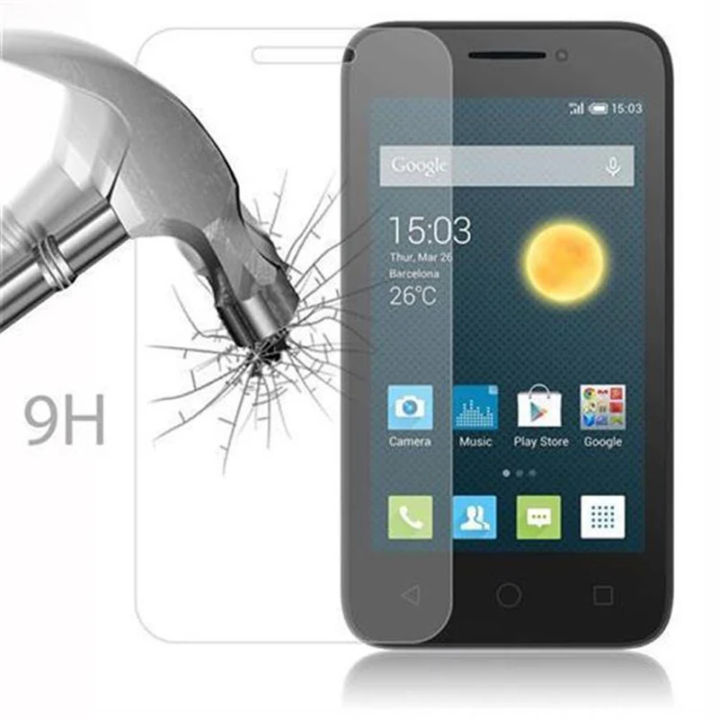 Cadorabo Panzer Folie kompatibel mit Alcatel PIXI 3 (4 Zoll) - Schutzfolie Gehärtetes (Tempered) Display-Schutzglas in 9H Härte mit 3D Touch Kompatibilität