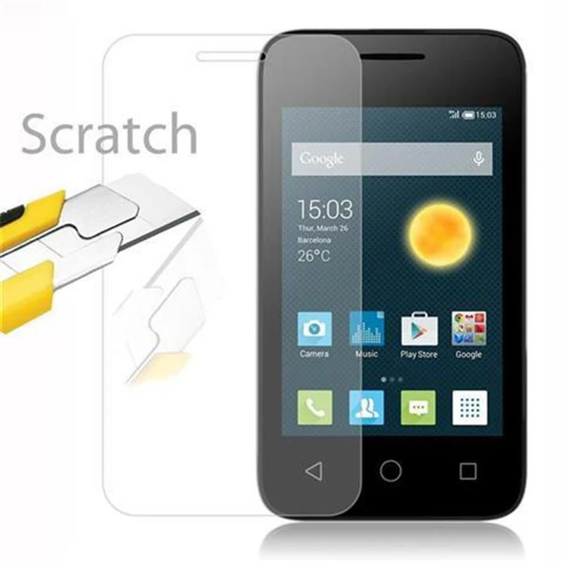 Cadorabo Panzer Folie kompatibel mit Alcatel PIXI 3 (3.5 Zoll) - Schutzfolie Gehärtetes (Tempered) Display-Schutzglas in 9H Härte mit 3D Touch Kompatibilität