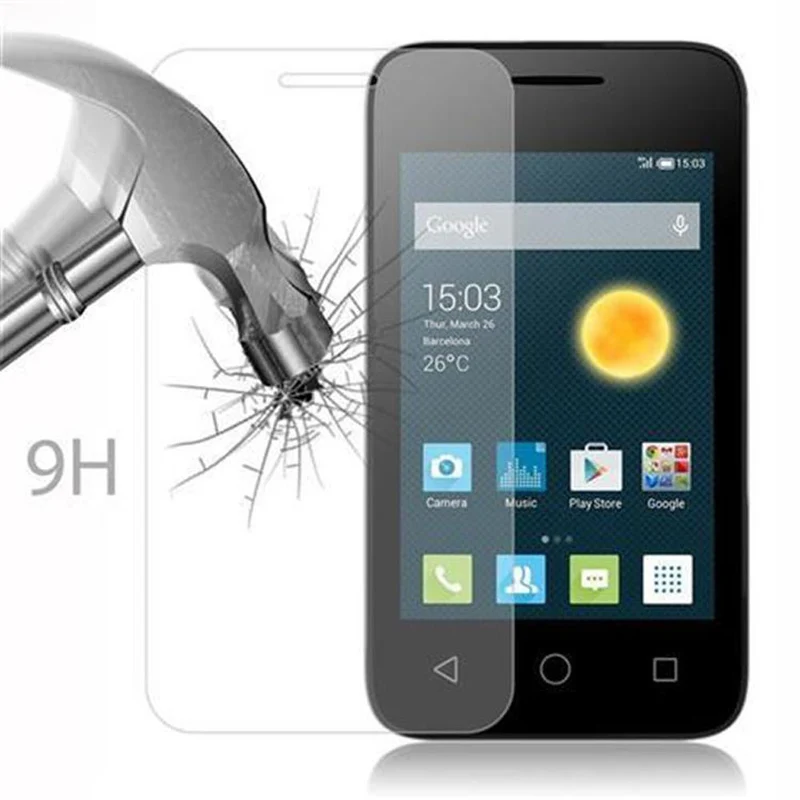 Cadorabo Panzer Folie kompatibel mit Alcatel PIXI 3 (3.5 Zoll) - Schutzfolie Gehärtetes (Tempered) Display-Schutzglas in 9H Härte mit 3D Touch Kompatibilität