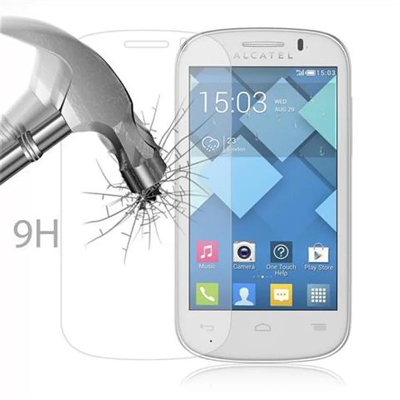 Cadorabo Panzer Folie kompatibel mit Alcatel C3 - Schutzfolie Gehärtetes (Tempered) Display-Schutzglas in 9H Härte mit 3D Touch Kompatibilität