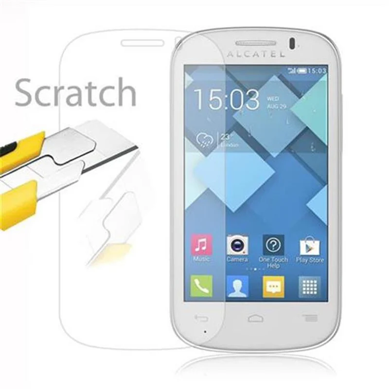 Cadorabo Panzer Folie kompatibel mit Alcatel C3 - Schutzfolie Gehärtetes (Tempered) Display-Schutzglas in 9H Härte mit 3D Touch Kompatibilität