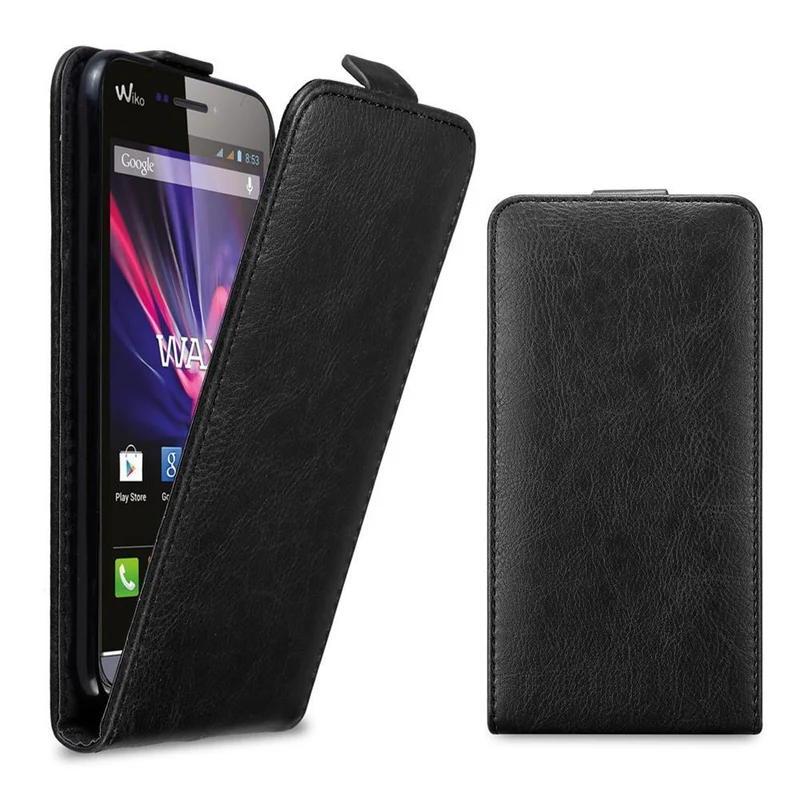 Cadorabo Hülle kompatibel mit WIKO WAX Schutzhülle im Flip Design aus glattem Kunstleder