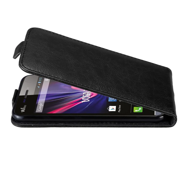 Cadorabo Hülle kompatibel mit WIKO WAX Schutzhülle im Flip Design aus glattem Kunstleder