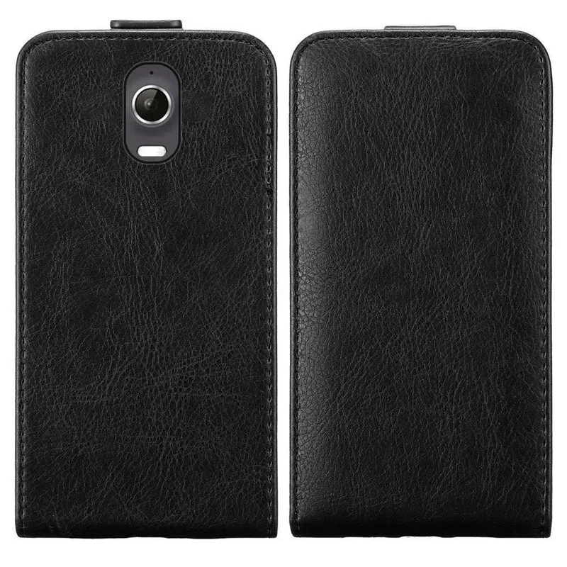 Cadorabo Hülle kompatibel mit WIKO WAX Schutzhülle im Flip Design aus glattem Kunstleder
