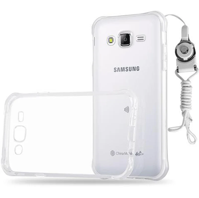 Cadorabo Hülle kompatibel mit Samsung Galaxy J5 2015 Small Waist Schutzhülle aus flexiblem TPU Silikon mit Schlaufe