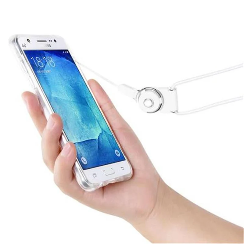 Cadorabo Hülle kompatibel mit Samsung Galaxy J5 2015 Small Waist Schutzhülle aus flexiblem TPU Silikon mit Schlaufe