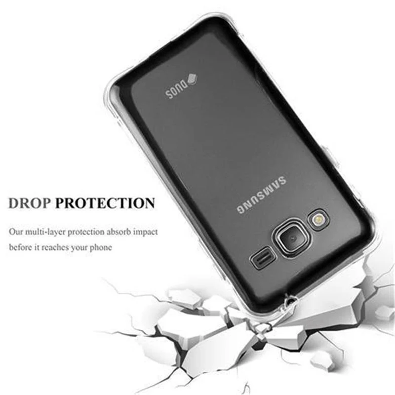 Cadorabo Hülle kompatibel mit Samsung Galaxy J3 2015 Small Waist Schutzhülle aus flexiblem TPU Silikon mit Schlaufe