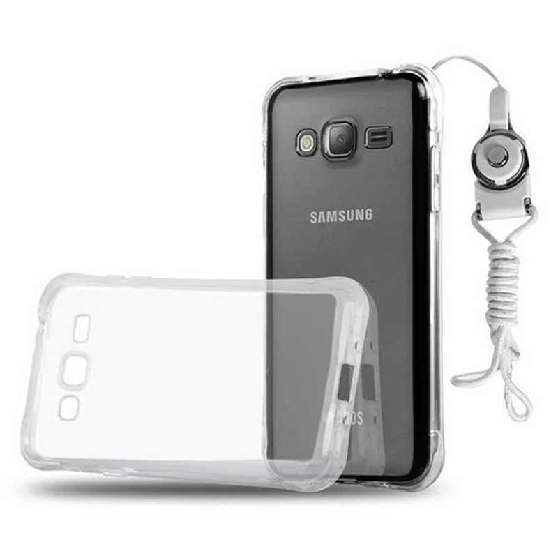 Cadorabo Hülle kompatibel mit Samsung Galaxy J1 2016 Small Waist Schutzhülle aus flexiblem TPU Silikon mit Schlaufe