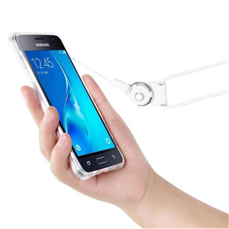 Cadorabo Hülle kompatibel mit Samsung Galaxy J1 2016 Small Waist Schutzhülle aus flexiblem TPU Silikon mit Schlaufe