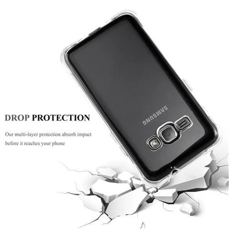 Cadorabo Hülle kompatibel mit Samsung Galaxy J1 2016 Small Waist Schutzhülle aus flexiblem TPU Silikon mit Schlaufe