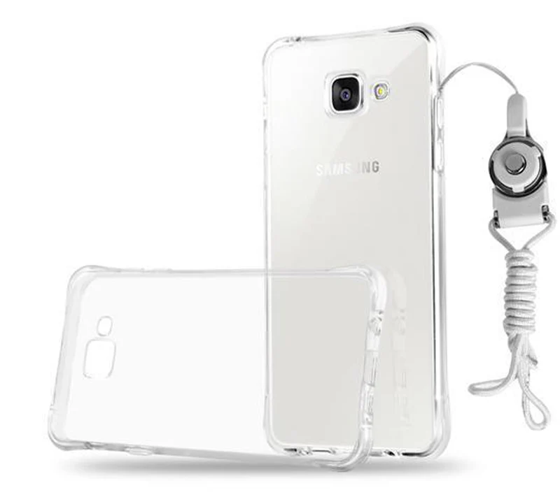 Cadorabo Hülle kompatibel mit Samsung Galaxy A7 2016 Small Waist Schutzhülle aus flexiblem TPU Silikon mit Schlaufe