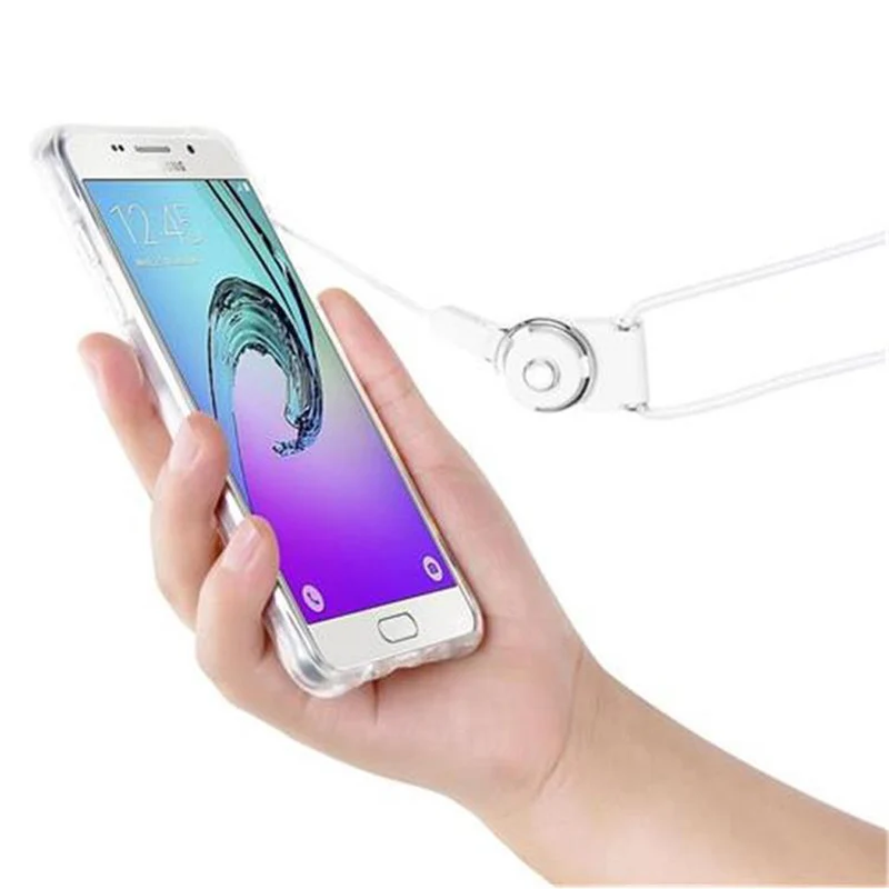 Cadorabo Hülle kompatibel mit Samsung Galaxy A7 2016 Small Waist Schutzhülle aus flexiblem TPU Silikon mit Schlaufe