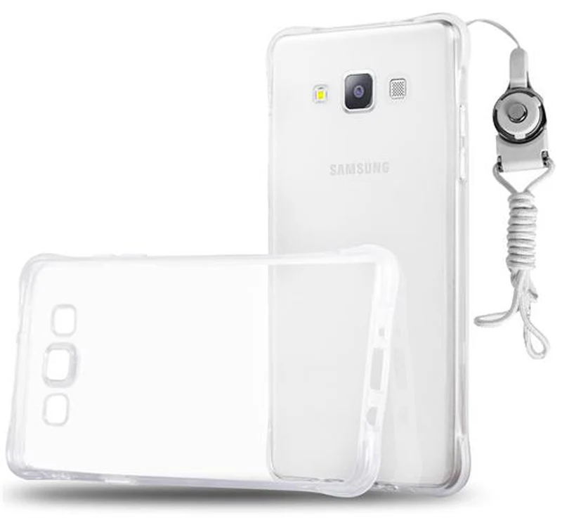 Cadorabo Hülle kompatibel mit Samsung Galaxy A7 2015 Small Waist Schutzhülle aus flexiblem TPU Silikon mit Schlaufe