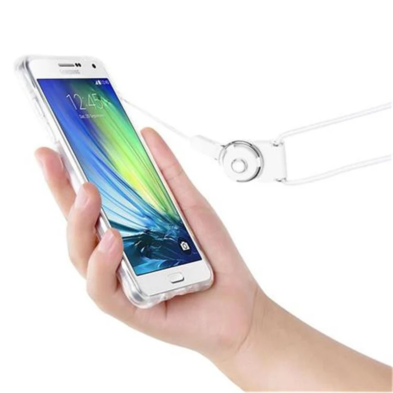 Cadorabo Hülle kompatibel mit Samsung Galaxy A7 2015 Small Waist Schutzhülle aus flexiblem TPU Silikon mit Schlaufe