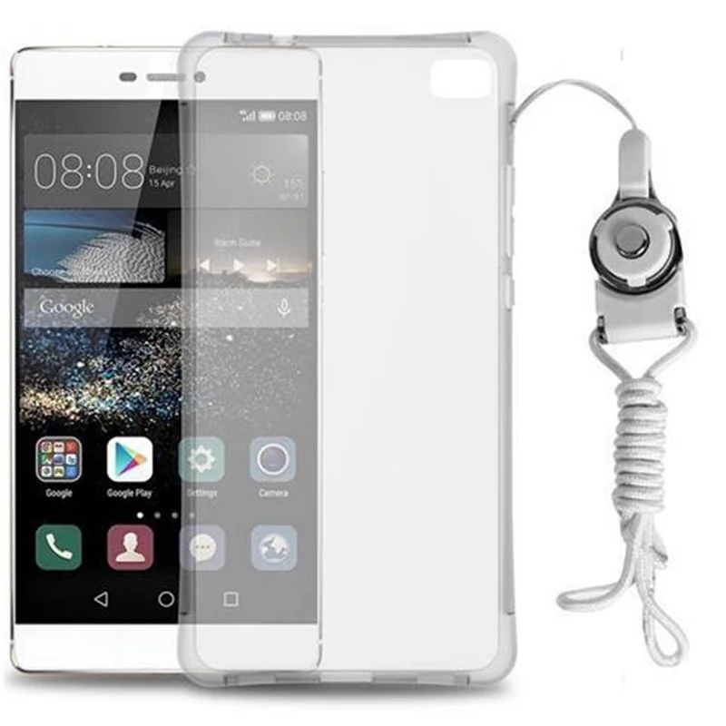 Cadorabo Hülle kompatibel mit Huawei P8 Small Waist Schutzhülle aus flexiblem TPU Silikon mit Schlaufe