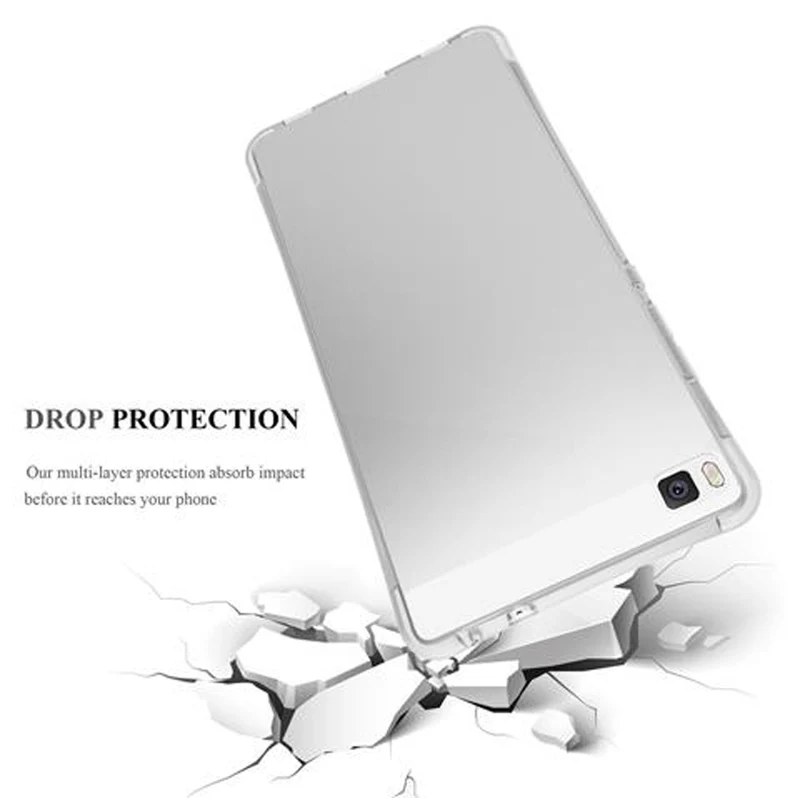 Cadorabo Hülle kompatibel mit Huawei P8 Small Waist Schutzhülle aus flexiblem TPU Silikon mit Schlaufe