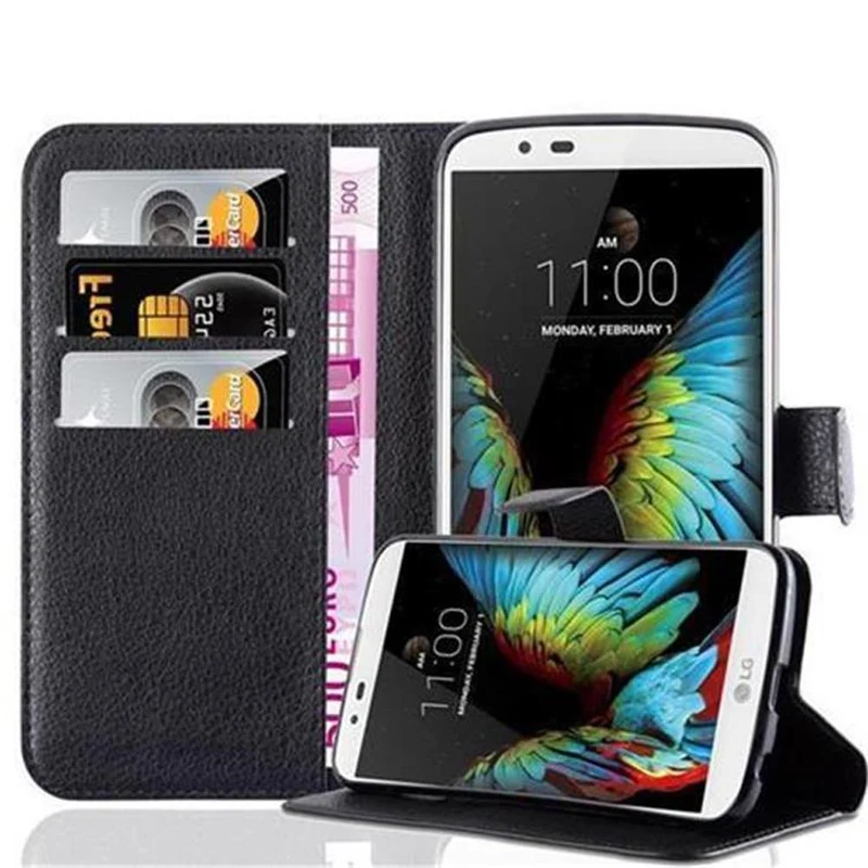 Cadorabo Hülle kompatibel mit LG K10 2016 Schutzhülle mit Magnetverschluss, Standfunktion und Kartenfach